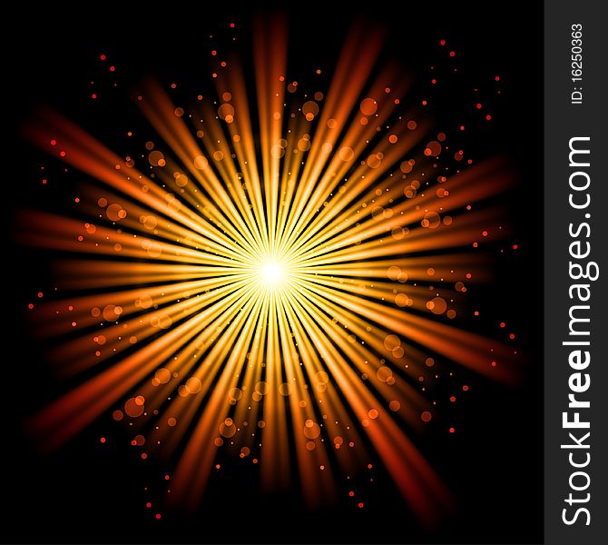 Yellow bursting star isolated in black space. Yellow bursting star isolated in black space