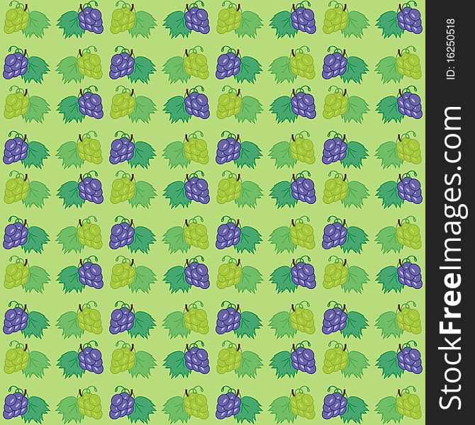 Background with grape on green