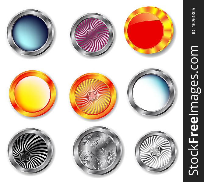 Collection of colorful glossy buttons