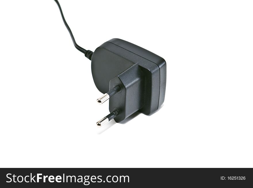 Black plug isolated on white