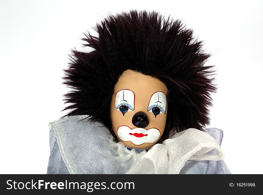 Cute clown doll,isolated on white background