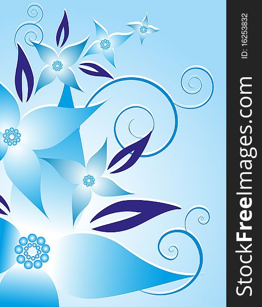 Abstract flower on blue background. Abstract flower on blue background