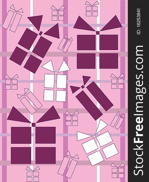 Color gift background. White and violet