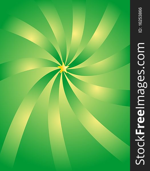 Green abstract background and star. Green abstract background and star
