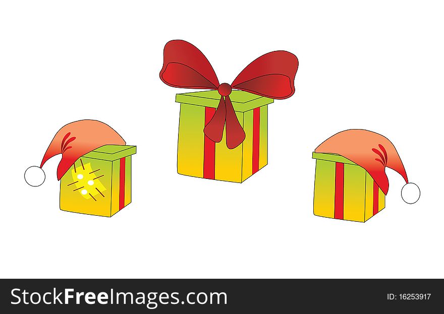 Gifts on a white background