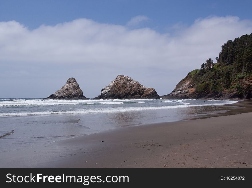Beautiful rocky Oregon coastline USA