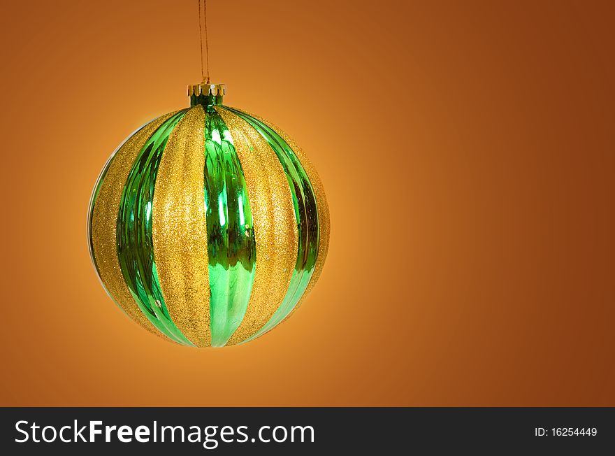 Gold and green large Christmas Ornament