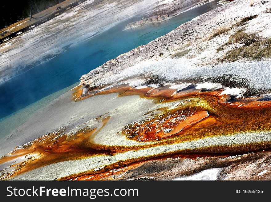 Sapphire Pool near biscuit basin in Yellowstone National Park