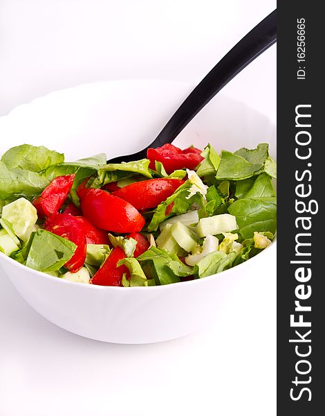 Tomato and lettuce salad with olive oil. Tomato and lettuce salad with olive oil