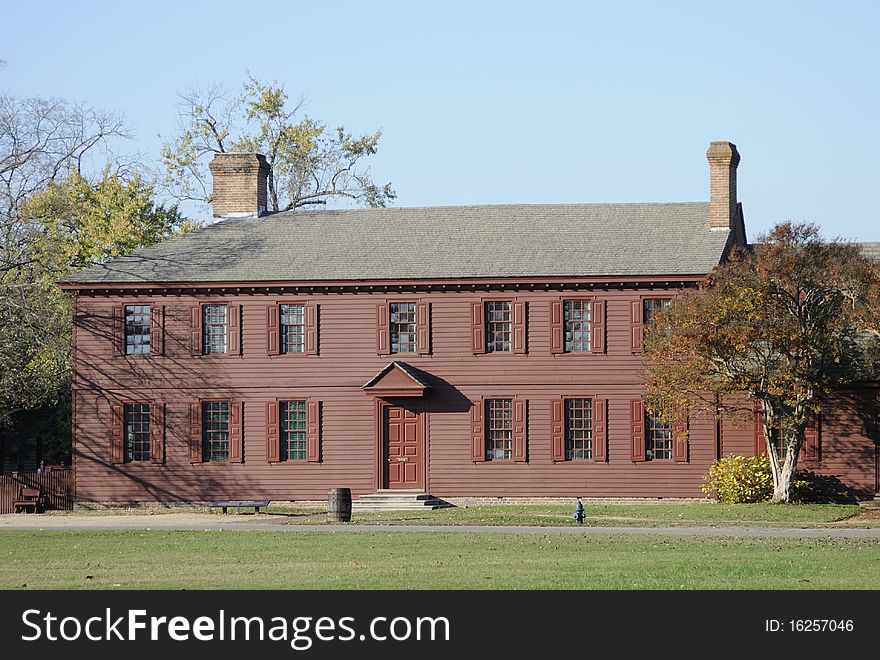 An old colonial house in Massachusetts during the Fall Season
