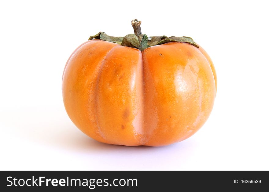 Still life, natural persimmon, on a white background