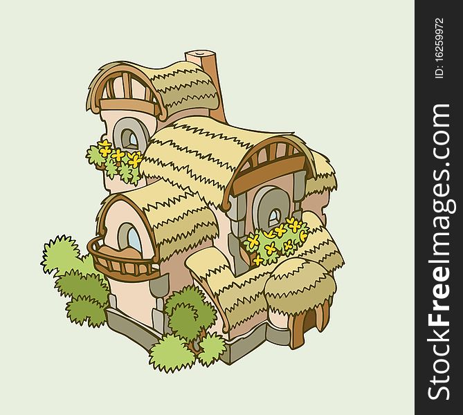 Big comfortable old house in fantasy style. Big comfortable old house in fantasy style