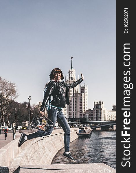Woman jumping, Moscow