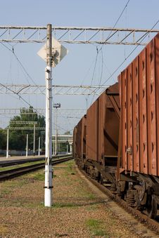 Train At Railway Station Royalty Free Stock Photography Train At Railway Station Royalty Free Stock Photography