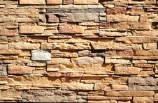 Part Of A Wall Built Of Bricks Stock Photo