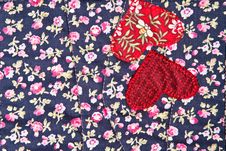 Heart On A Blue Cloth Royalty Free Stock Image Heart On A Blue Cloth Royalty Free Stock Image
