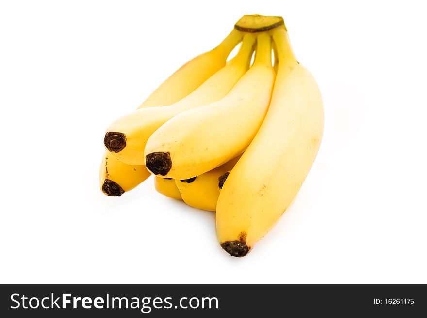 Close up shot of bananas isolated on white