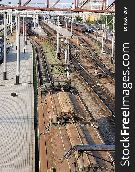 Train at railway station