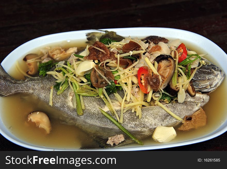 The Chinese style boiled fish. The Chinese style boiled fish