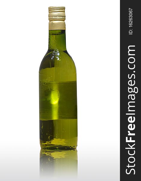 White Wine Bottle on white background
