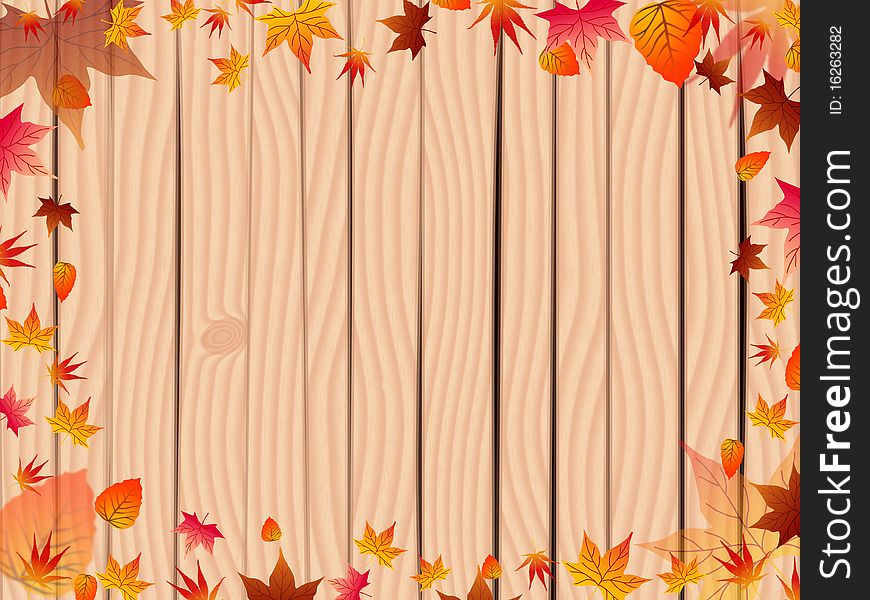 Autumn Background Over Fence