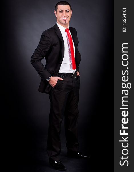 A young corporate executive, indoor studio