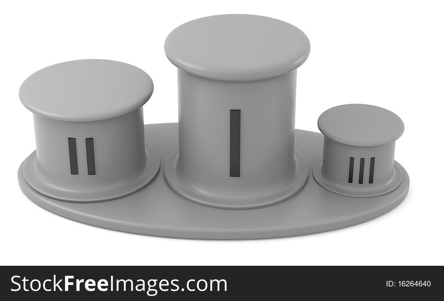 Grey podium isolated on white background