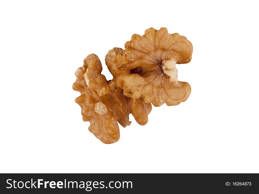 Brown walnuts isolated on a white background.