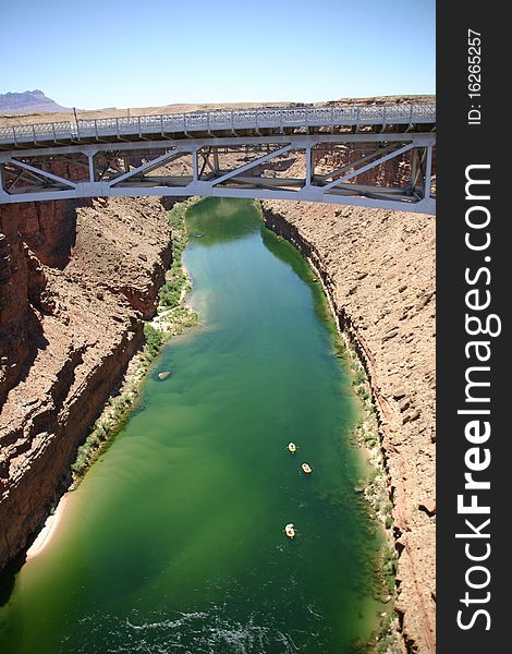 Bridge over the Colorado River nearby Glen Canyon NP. Bridge over the Colorado River nearby Glen Canyon NP