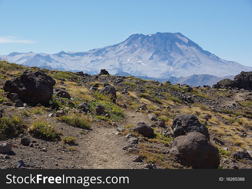 Trail to the the volcano Descabezado Grande. Trail to the the volcano Descabezado Grande