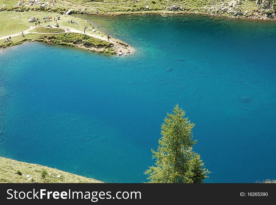 Ritorto Lake in Italian Dolomites in summer. Ritorto Lake in Italian Dolomites in summer.