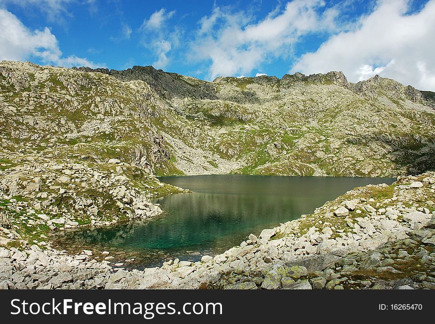 Gelato Lake in Brenta Dolomites in summer. Gelato Lake in Brenta Dolomites in summer.
