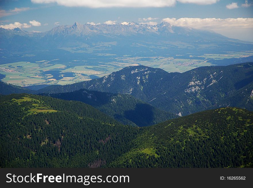 View at the main ridge of High Tatras mountains. View at the main ridge of High Tatras mountains