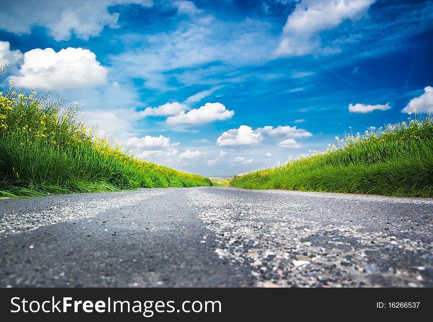 Country road landscape made in Poland