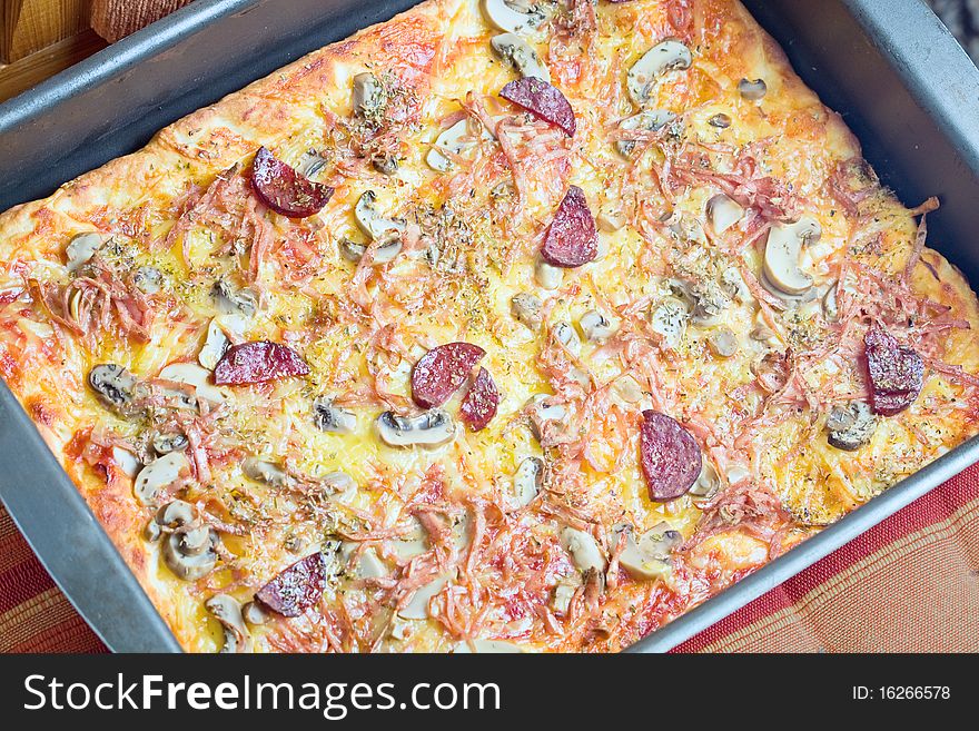 Pizza Food Cheese, Mushroom And Sausage