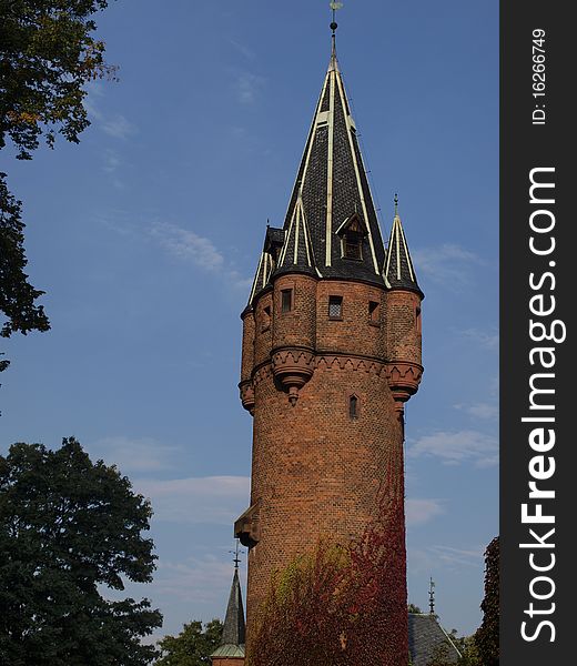 Towers forming part of the wall around the castle in Hradec nad Moravici Czech Republic