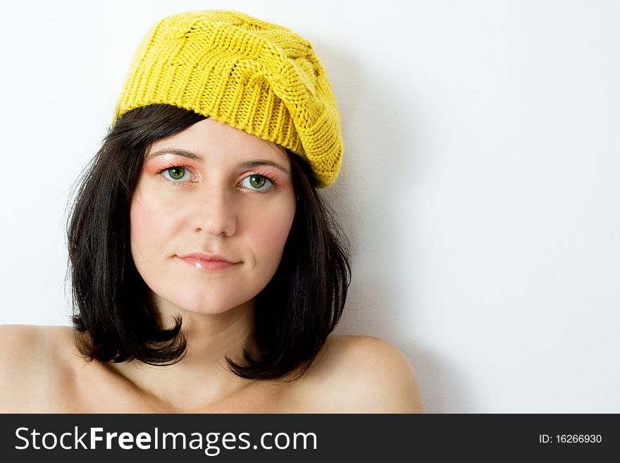 Close-up of a young woman looking natural and rela