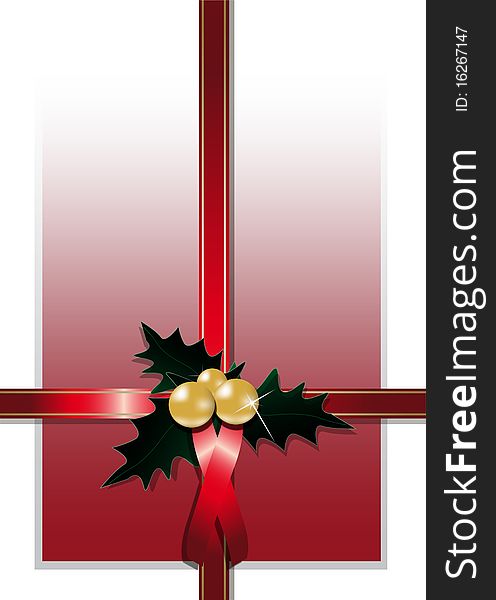 Free illustration with knots in red tones with mistletoe. Free illustration with knots in red tones with mistletoe