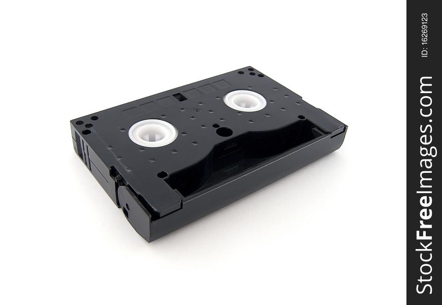 Video compact cassette on white background