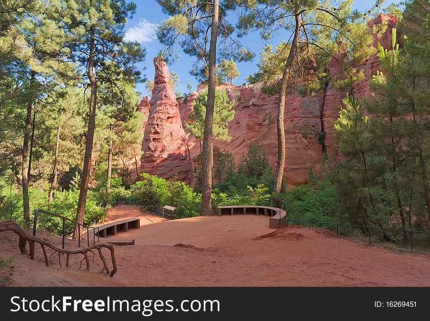 View on ochre mine near Roussillon, France