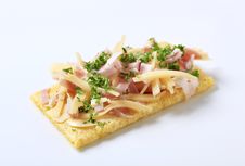 Crispbread With Ham And Cheese Royalty Free Stock Photography Crispbread With Ham And Cheese Royalty Free Stock Photography