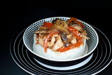 Asian Rice Topped With Chicken Royalty Free Stock Image Asian Rice Topped With Chicken Royalty Free Stock Image