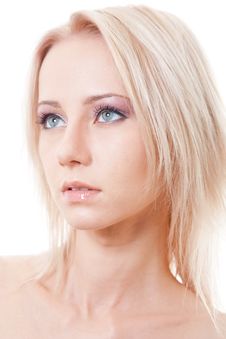 Close Up Portrait Of Blonde Beautiful Girl Royalty Free Stock Photography Close Up Portrait Of Blonde Beautiful Girl Royalty Free Stock Photography