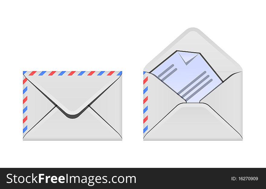 Open and closed envelope icons