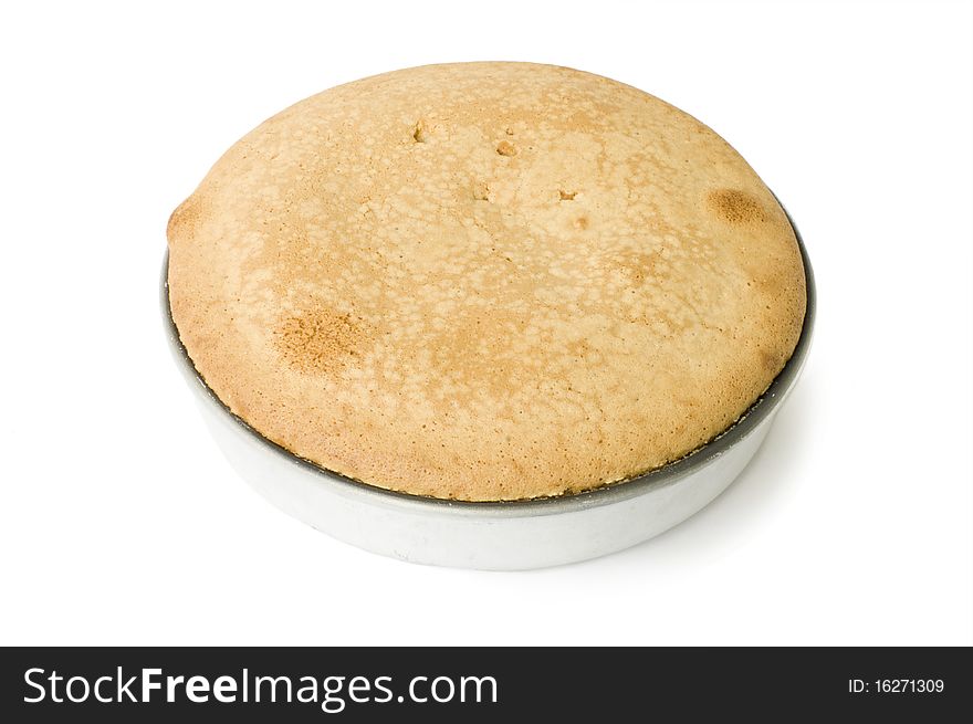 Fresh pie, isolated on white background