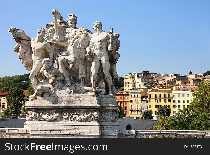 Bridge Il Tevere a Ponte Vittorio Emanuele II in Rome, Italy. Bridge Il Tevere a Ponte Vittorio Emanuele II in Rome, Italy