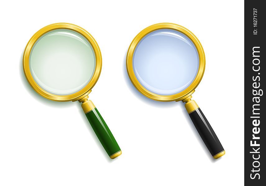 Pair of gold magnifying glasses