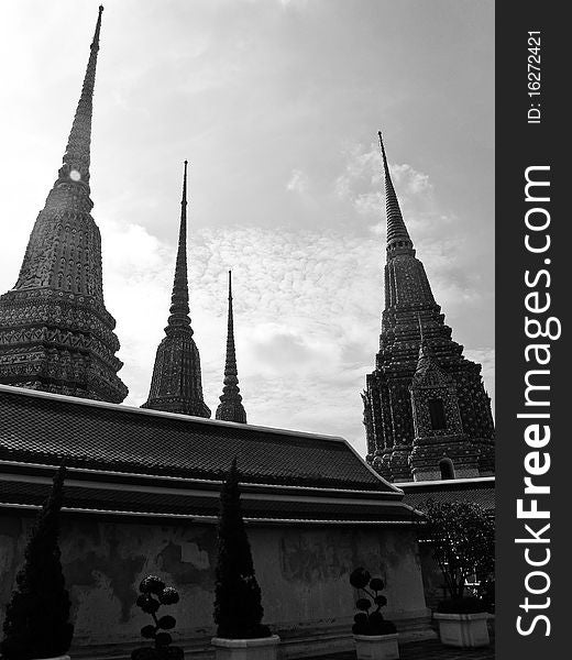 This is the Temple of dawn or Wat Arun, on the Chao Phraya river in Bangkok, Thailand.