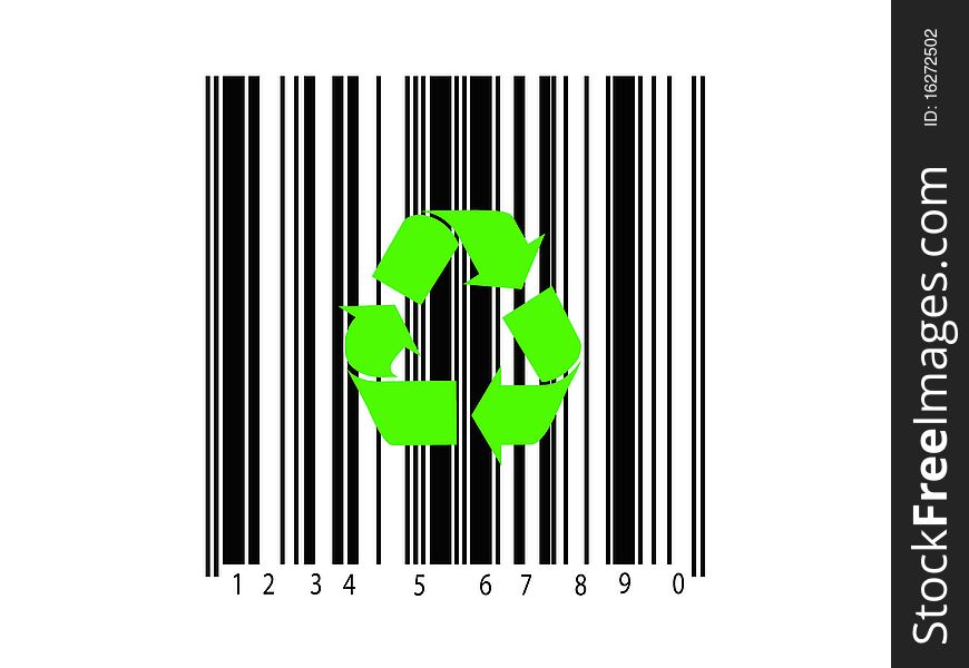 A barcode isolated against a white background