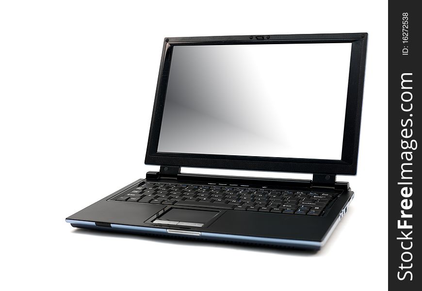 A laptop computer isolaterd against a white background